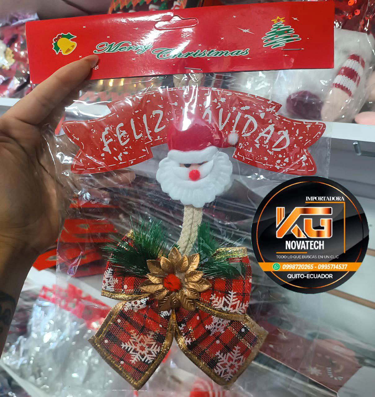 COLGANTE NAVIDEÑO CON MOÑO