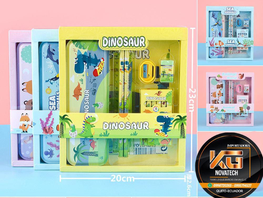 SET ESCOLAR INFANTIL CON MOTIVO ANIMAL