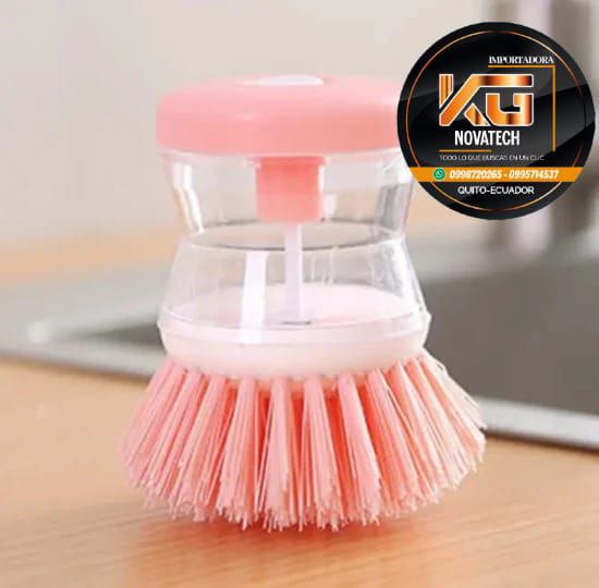 CEPILLO DE PLATOS CON DISPENSADOR DE JABÓN