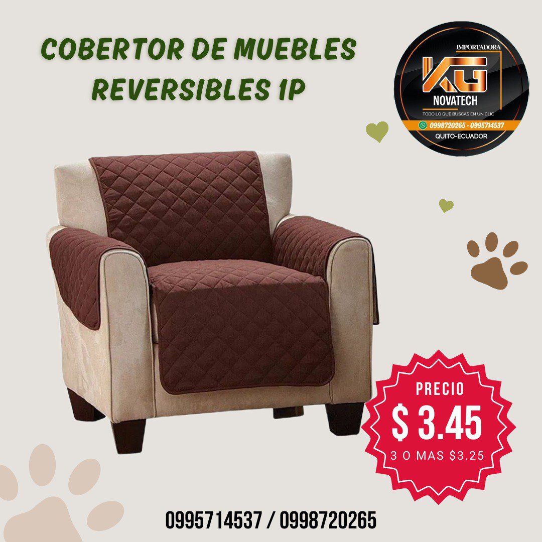 COBERTOR DE MUEBLES REVERSIBLE 1 PUESTO