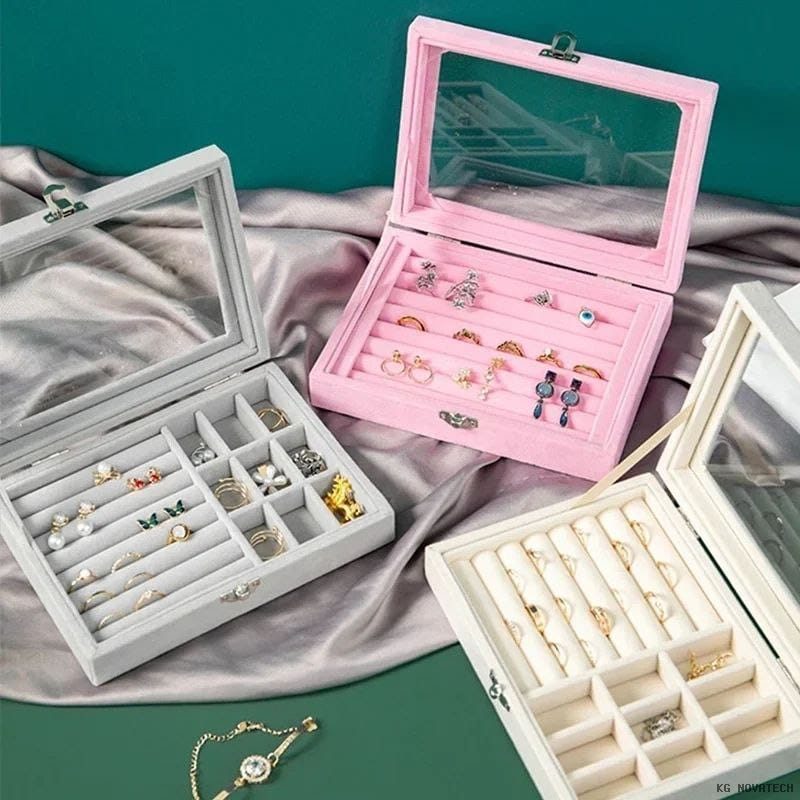 JOYERO EXHIBIDOR DE TERCIOPELO