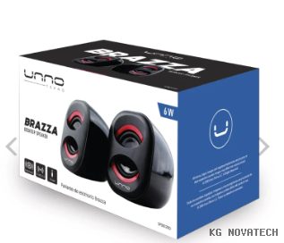 PARLANTES UNNOTEKNO DE ESCRITORIO BRAZZA USB 2,0 NEGRO/ROJO
