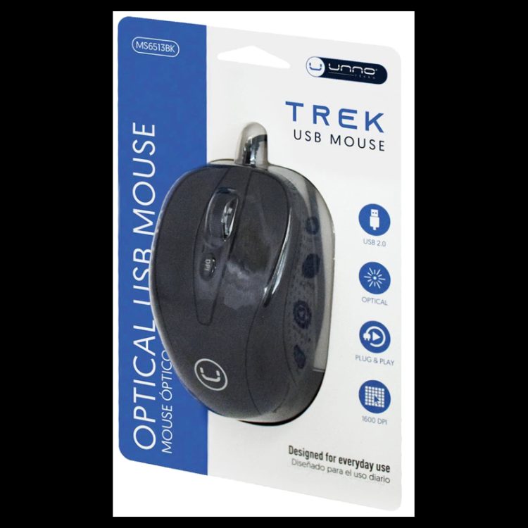 MOUSE UNNOTEKNO TREK USB NEGRO