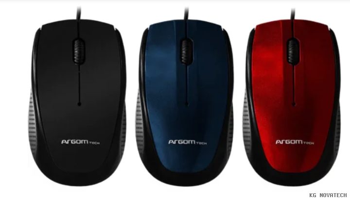 MOUSE ARGOM MS-0014L USB OPT, 3D BLUE -RED